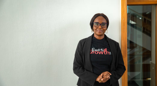 Ekaete-Augustine Edet, a Road to Growth trainer, poses for a portait after class at the Enterprise Development Centre, Lagos Nigeria, on 27th January 2021. The Cherie Blair Foundation for Women continues to support women entrepreneurs across many African countries, including Nigeria, through their blended learning programmes, like Road to Growth and HerVenture.