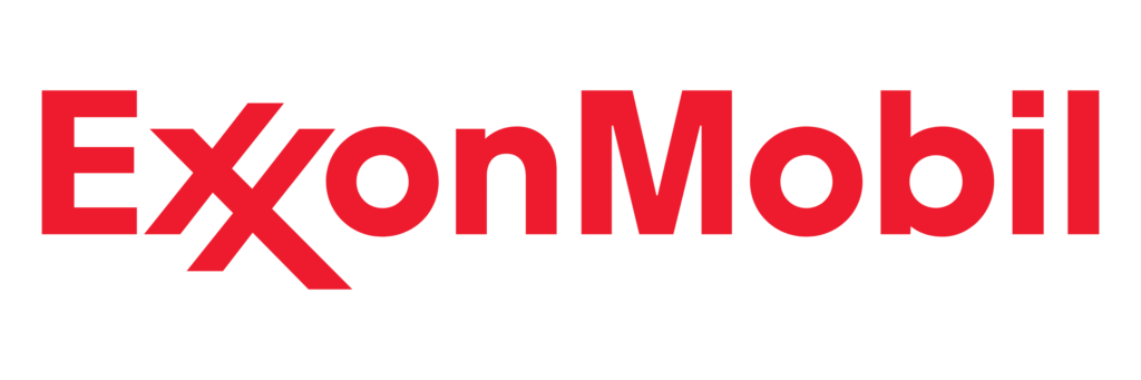 ExxonMobil written in red
