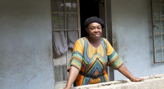 Ijeoma Ewurum outside her home in Nigeria.