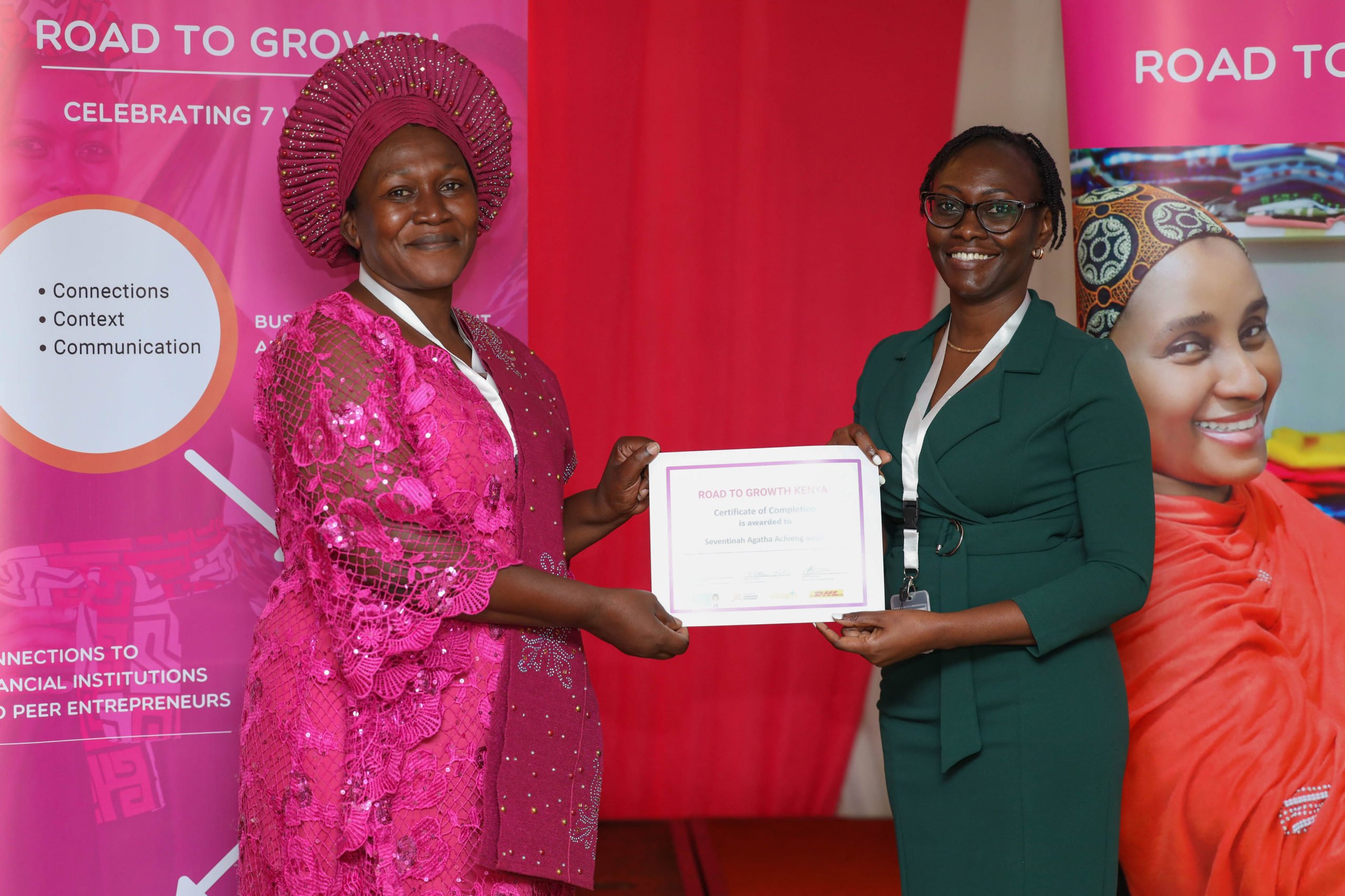 Kenyan women entrepreneurs at a Road to Growth graduation.