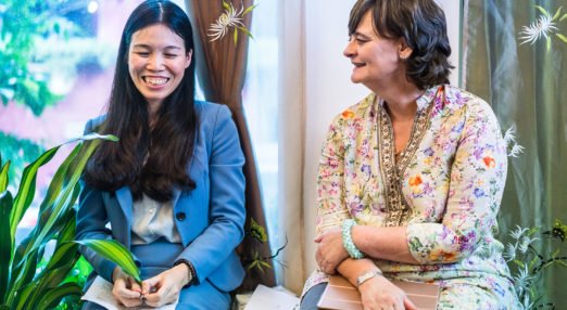 Cherie Blair CBE KC with Huong Nguyen, Founder of Omamori Spa, and alumna mentee