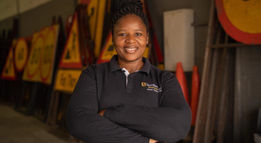 Mampho Sotshongaye, founder and managing director of Golden Rewards 1981, poses for a photograph in Cape Town, South Africa, on 28 February 2022. The Cherie Blair Foundation for Women continues to help release the potential of women entrepreneurs in low and middle income countries and close the global gender gap in entrepreneurship.