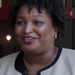 Stacey Abrams, an American politician, lawyer, voting rights activist, and author.