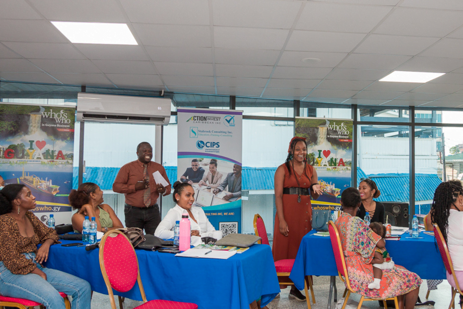 Women entrepreneurs participate in a Road to Growth session in Guyana