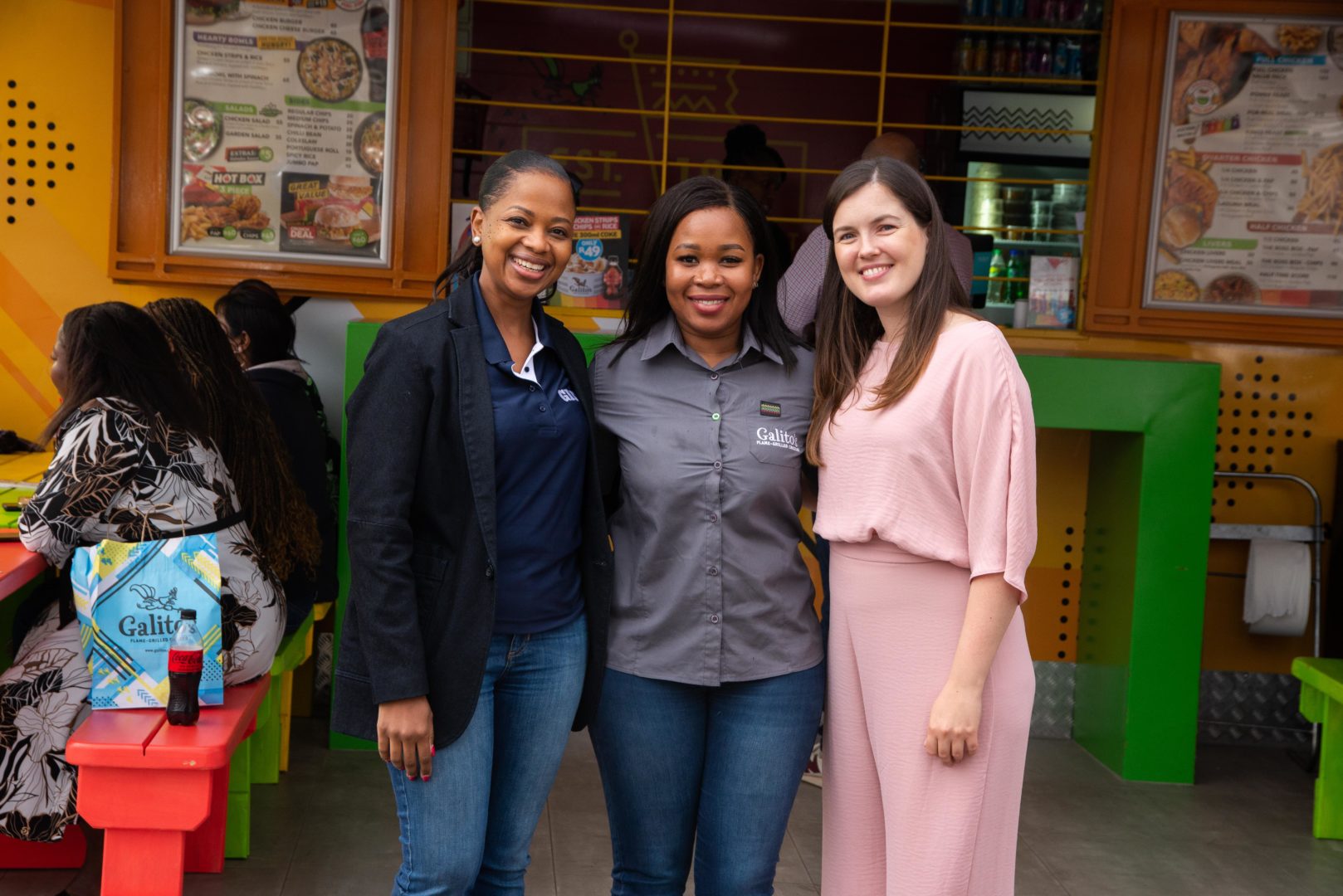 Foundation staff visits a woman entrepreneur's restaurant