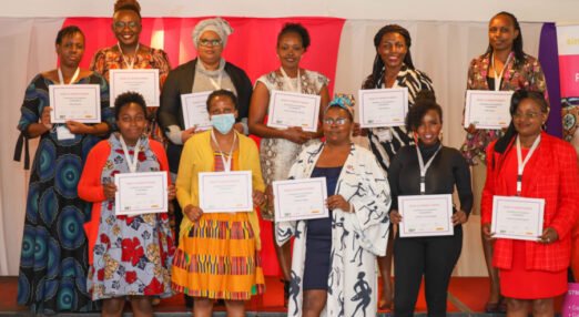 A group of women entrepreneurs graduating from the Road to Growth business skills training programme in Nairobi, Kenya