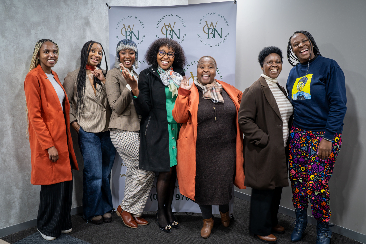 Kea Modise-Moloto, Founder of Arise in Johannesburg, South Africa, poses with women in her business network.