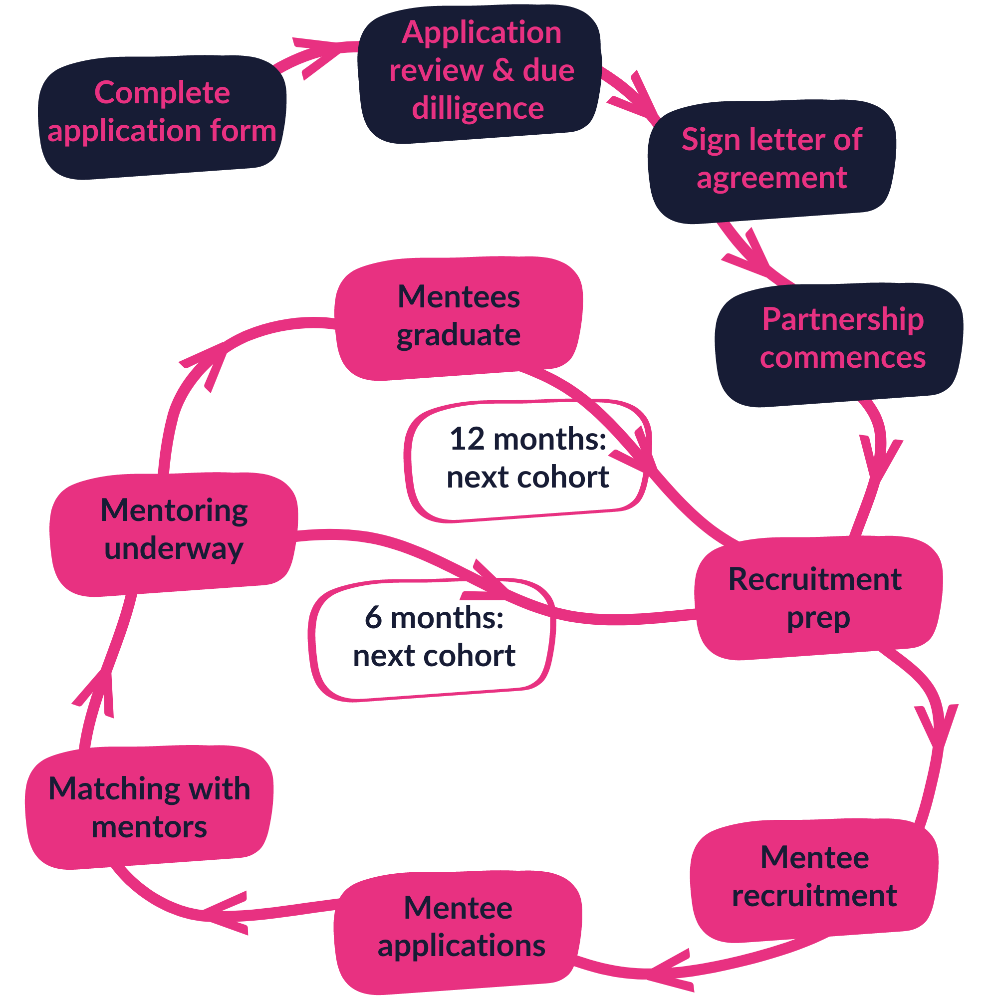 Graphic showing the partnership process