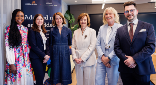 Angie Madara, Founder of AthenaFundX (panel speaker) Rachel Seftel, Cherie Blair Foundation for Women Liz Kendall MP, Secretary of State for Science, Innovation and Technology Cherie Blair CBE KC, Founder, Cherie Blair Foundation for Women Leigh Thomas (Intuit, VP EMEA) Samuel Dean, CEO of the Team Lewis Foundation